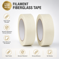 Ruban en fibre de verre transparent à rayures, haute adhérence, adhésif silicone, résistant à la chaleur, usage industriel, vente en gros