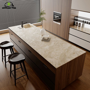 Bán buôn 3200x1600 calacatta Vàng phiến đá cẩm thạch hiện đại nhân tạo đá cẩm thạch lớn sàn trong nhà tường sàn bảng Top trường Bền - Product Image 4