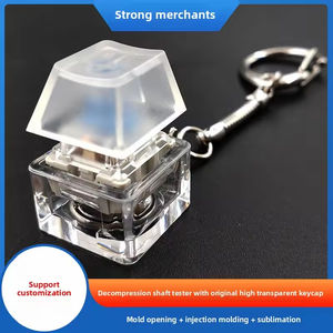 तनाव राहत खिलौने ऐक्रेलिक इलेक्ट्रॉनिक चमकदार वर्ग कुंजी परीक्षण स्विच एनीमे कस्टम कीबोर्ड कीचेन - Product Image 3