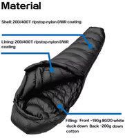 Sac de couchage en duvet de canard pour randonnée, camping en plein air, personnalisé, ultraléger, 4 saisons, type momie, pour enfant
