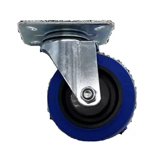 Caster Wheel 4 2024 New Design Universal Smooth Load 130kg 4 Inch Blue TPR Caster Wheel For Electrical Cabinets