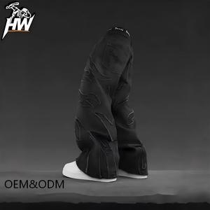 Jeans da <span class=keywords><strong>Uomo</strong></span> Primaverili e Autunnali alla Moda, Vita Media, Gamba Dritta e Larga, Lavaggio Pesante Effetto Vintage, Casual in Denim di Cotone Nero con <span class=keywords><strong>Tasche</strong></span> - Product Image 2