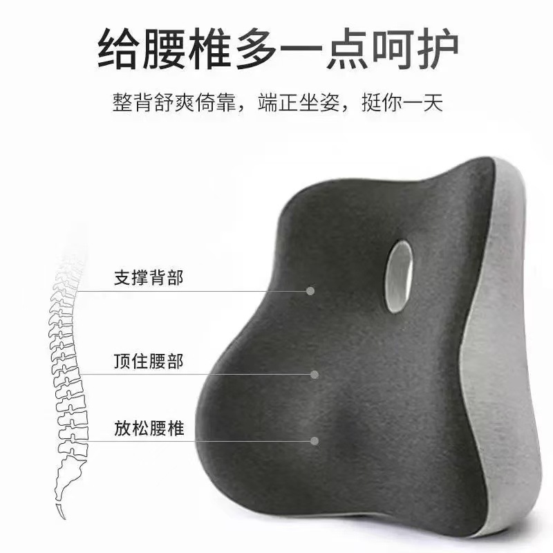 Dark gray color-blocked lumbar support