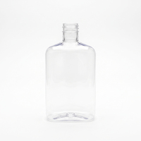 Bouteille de shampooing carrée plate en PET de 380 ml, transparente, vide, en plastique, pour emballage de gel douche et savon liquide, directement de l'usine