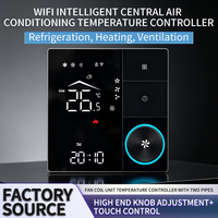 Thermostat intelligent Tuya WiFi pour climatisation centrale, bouton + interrupteur tactile de contrôle de la température avec commande vocale pour FCU 0-10V DC