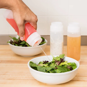Bouteille de condiment à presser pour la cuisine avec couvercles à visser <span class=keywords><strong>Ketchup</strong></span> <span class=keywords><strong>Moutarde</strong></span> Mayonnaise Sauces piquantes Huile d'olive - Product Image 4