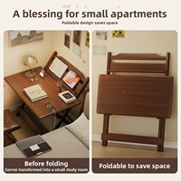 Table d'étude pour ordinateur portable pour enfants, bureau pliable multi-usages, réglable, en bambou, pour salon, aucune installation requise, Symtera