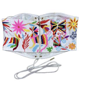 Nuevo Top Corto Casual de Verano 2025 para Mujer, con Escote sin Tirantes, Cordón Ajustable y Bordado Intenso - Product Image 2