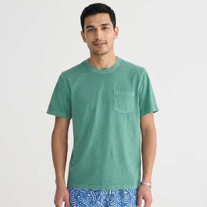 T-shirt à poche en coton 100% biologique, sous-vêtement en coton pour homme, manches courtes, t-shirts personnalisés pour homme, t-shirt à col rond pour homme - Product Image 1