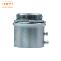 Conector EMT de Acero Electrogalvanizado de 2-1/2 Pulgadas con Dos Tornillos de Fijación, Accesorio para Conducto de Pared para Caja de Conexiones Eléctricas NEMA para Construcción