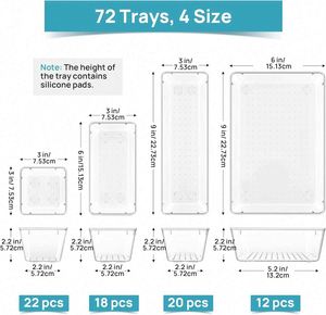 Organisateurs de salle de bain et rangement 4 compartiments multi-compartiments organisateur de tiroir de maquillage pour ustensiles de cuisine et accessoires de bureau - Product Image 4