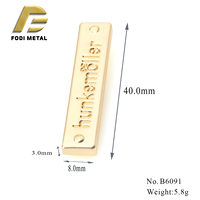 Etiquetas de Metal Personalizadas B6091 para Ropa, Diseño de Etiquetas de Marca Cosidas, Etiquetas Metálicas para Prendas, Accesorios