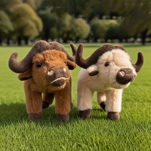 Peluche de buffle, vache, taureau, <span class=keywords><strong>bison</strong></span> réaliste - Super douce, écologique, brodée, anti-stress, design personnalisé - Product Image 1