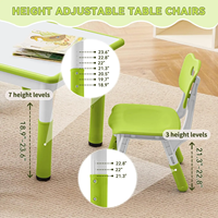 Hauteur réglable enfant en bas âge Table chaise ensemble enfants garderie meubles 4 chaises bureau Graffiti bureau enfants étude école plastique