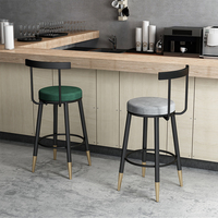 Tabouret de Bar en Métal de Luxe en Acier Inoxydable Chaise Style Design Industriel pour Usage Domestique Hôtel Salle à Manger et Chambre à Coucher