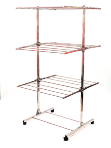 Séchoir à linge pliable à double niveau en acier inoxydable, idéal pour salle de bain et salon – Meilleures ventes à <span class=keywords><strong>prix</strong></span> réduit - Product Image 2