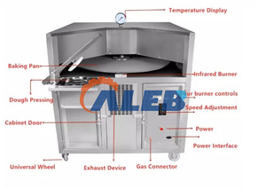 Máquina Portátil, Simple y Económica para Hacer Pan Pita Indio, <span class=keywords><strong>Horno</strong></span> Automático de Gas para Hornear Pan Pita Árabe, de Acero Inoxidable Comercial - Product Image 2