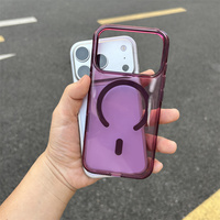 Coque de protection magnétique transparente officielle en PC anti-jaunissement pour iPhone 18 17 16 15 14 13 Pro Max