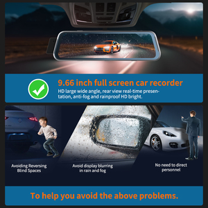 2024 Full HD Dash Video Recorder 10 \ "3 Cam WiFi App Control Espejo retrovisor para automóvil con lente dual IPS DVR - Product Image 5