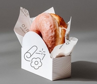 Boîte d'emballage alimentaire jetable personnalisée de qualité alimentaire pour donuts, muffins, pains et desserts, en papier sulfurisé