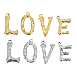 Pendentif en acier inoxydable avec lettres anglaises, 26 pièces, plaqué or, accessoires de bijoux DIY pour collier et bracelet - Product Image 3