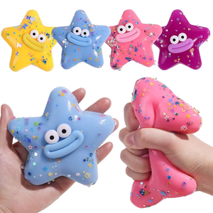 Cute Sausage Mouth Starfish Squeeze <b>Toy</b> - Plastic Fidget for Office Stress Relief, Funny <b>Desk</b> Decor & Party Favors - Product Image 1