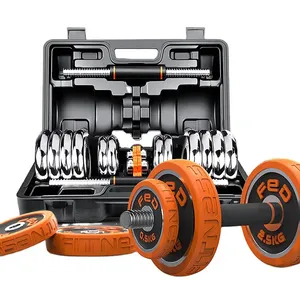 Amazon sıcak satış ayarlanabilir Dumbbells 20/30/40/50 lbs ücretsiz ağırlık seti ile bağlayıcı krom Dumbbells seti olarak kullanılan halter