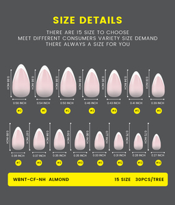 <span class=keywords><strong>Uñas</strong></span> <span class=keywords><strong>postizas</strong></span> acrílicas Beetles French Tip con pegamento, forma almendrada corta, 4 en 1, con base y primer de gel preaplicados. - Product Image 6
