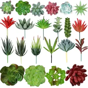 Mini plantes succulentes artificielles en plastique PVC pour Pot de fleur, bonsaï vert, décoration de la maison