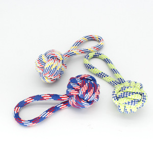 Classic Luxury Rope Single-Ear <b>Ball</b> <b>Dog</b> Chew Toy Knotted Design Model 2115 Teddy Golden Retriever Training Teething Daily - Product Image 4