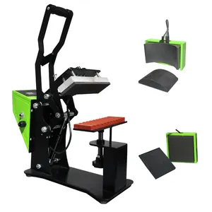 New 3 IN 1 Heat Press Machine for Hats & Label & Pen LOGO Sublimation Transfer Label Plates T Shirt Heating Printing Machine