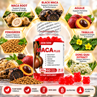 OEM ODM Gummies de Maca 300mg, Comprimés Végétaliens de Racine de Maca Noire, Produits de Beauté à Marque Blanche, Soutien Immunitaire pour Femmes, 60 Comprimés