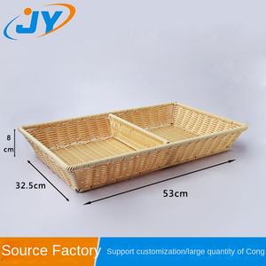 Panier de rangement rectangulaire moderne en plastique pour la présentation des aliments pour la présentation du pain et des fruits - Product Image 2