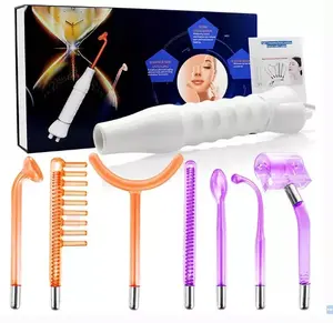 Hot Sale Wand High Frequency Therapy Comb 7 Set Acne Removal Facial Machine Skin Beauty Tools Scalp Hair Care