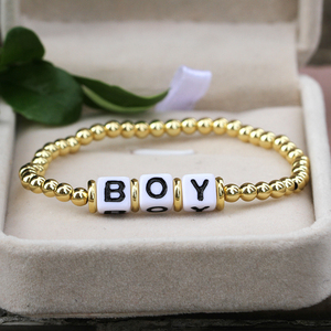 Hot Sale Hand <strong>Bracelet</strong> <strong>Mama</strong> Letter Acrylic Gold Plated Beads <strong>Bracelet</strong> for Girls and Women Jewelry Men Gift Gold Hip Hop Party - Product Image 4