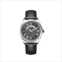 Reloj de cuarzo práctico con ventana de calendario semicircular