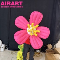 Fleur rose géante gonflable de couleur personnalisée, accessoire de décoration florale gonflable pour scène, décoration d'événements commerciaux