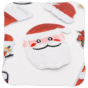 Ensemble de Noël personnalisé, broderie à paillettes, patchs à repasser, appliques thermocollantes pour vêtements, sac à dos, décoration - Product Image 5