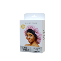 Boîte à bonnets en satin personnalisable avec logo privé, boîte à bonnets pour tresses, durags en soie, emballage en papier, boîte de présentation pliable pour bonnets