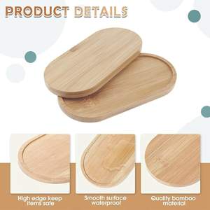 Plateau en bambou, plateau de service en bois, adapté aux croissants, au café, aux sous-verres de petit-déjeuner ou aux plateaux décoratifs (17,5 x 8,8 cm) - Product Image 3