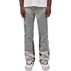 Pantalones Casuales de Trabajo para Hombre, a la Moda, con Logotipo de Marca Personalizado, Diseño Ajustado con Combinación de Colores Laterales, Estilo Carpintero - Product Image 2