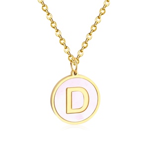 Wholesale Custom Stainless Steel <b>Long</b> <b>Chain</b> <b>Necklace</b> Jewelry Personalized 18k <b>Gold</b> Plated Shell Letter D Pendant <b>Necklace</b> - Product Image 1