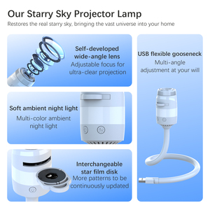 Mini Proyector de Estrellas USB Bolong, Luz Nocturna LED con 13 Efectos, Rotación de 360°, para Decoración de Habitaciones Infantiles - Product Image 3