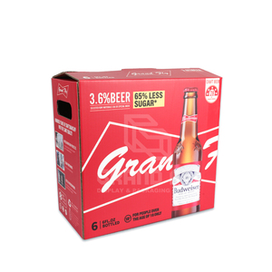 Emballage de boîte à bière personnalisé avec laminage mat et gaufrage, boîte d'expédition en carton recyclable pour la vodka et la tequila - Product Image 1