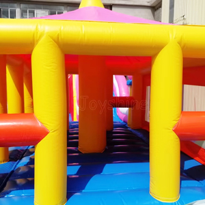 Lớn ngoài trời <span class=keywords><strong>Inflatable</strong></span> lâu đài <span class=keywords><strong>bouncy</strong></span> màu hồng nhảy Bouncer trẻ em người lớn vui vẻ thành phố sân chơi để bán - Product Image 5