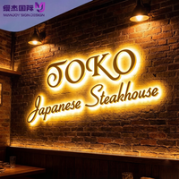 Tanda Halo Backlit Kustom untuk Toko Roti, Logo LED 3D Stainless Steel dengan Lampu Latar, Tahan Air, untuk Toko Kue dan Kopi, Pemasangan di Dinding