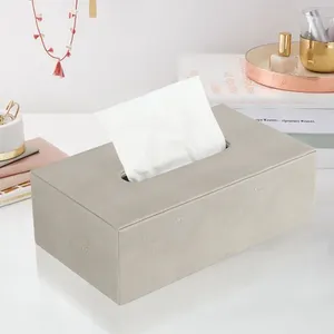 Rechthoekige Faux Shagreen Lederen Tissue Box Klant Ontwerp Thuis Decoratief