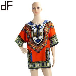 Wholesale Price Unisex 100% Cotton Fashion Model <strong>Dashiki</strong> African Dress Long Traditional Wax Print African <strong>Dashiki</strong> Shirts Casual - Product Image 4