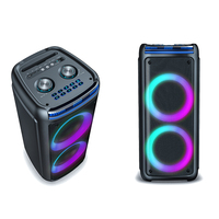 Altavoces de fiesta de Venta caliente CQA BT DJ Light Party Box Altavoces dobles de 6,5 pulgadas alimentados con luz de fuego
