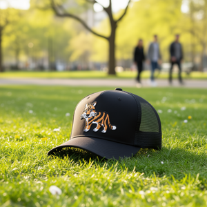 Casquette Trucker Broderie Tigre en Tissu Mesh Réglable Unisexe 6 Panneaux Printemps-Été Décontractée - Product Image 2